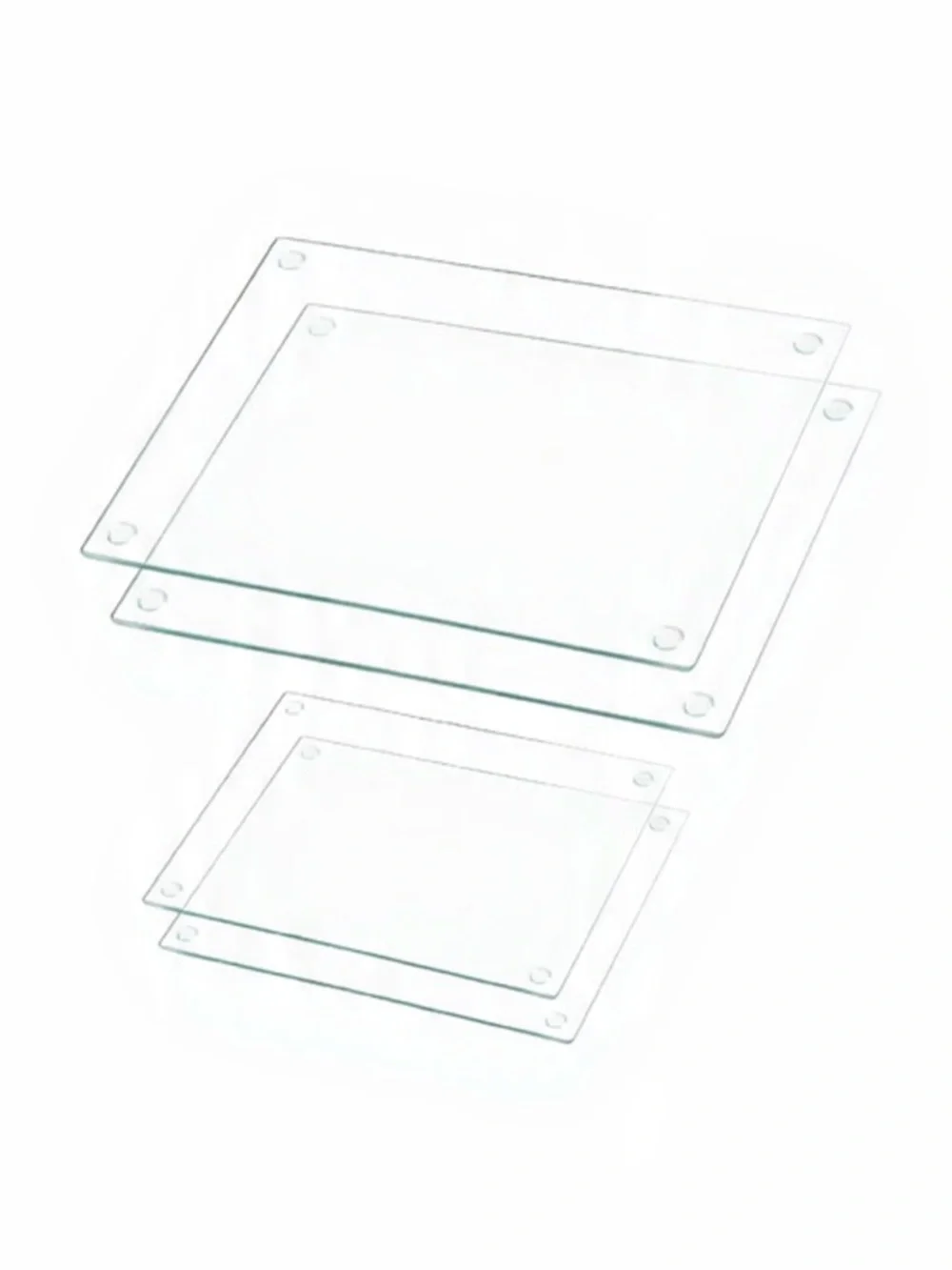 4 Pack 2 Sizes Glass Cutting Board with Anti-Slip Pads, Rectangle - SHIP ALONE